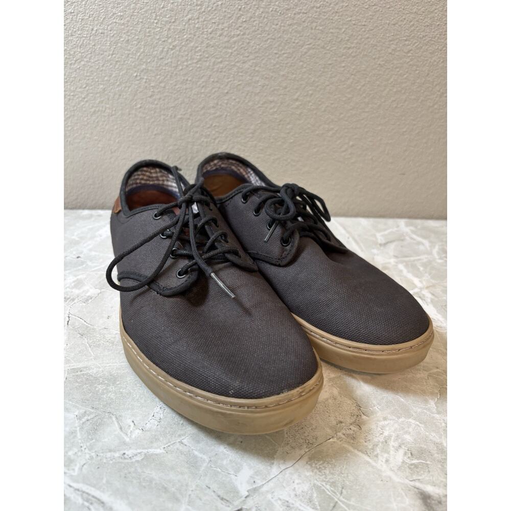Vans Mens Ludlow Black Canvas‎ Casual Shoe Size 9.5 Tan Sole Low Top OTW